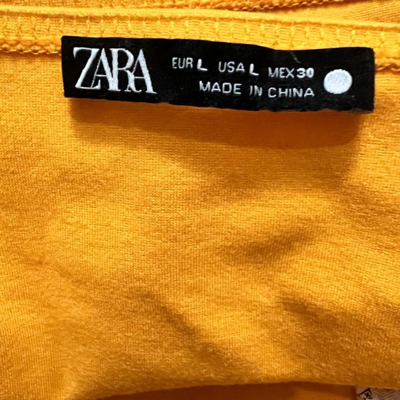 Zara Orange Square Neck Crop Top Size Large - Picture 4 of 9